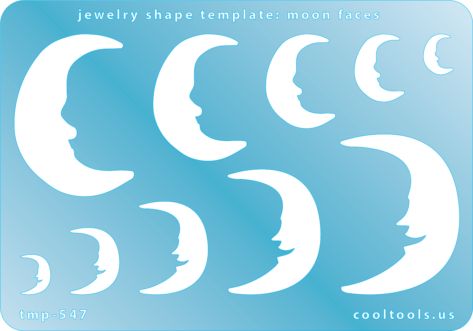Jewelry Shape Template - Moon Faces
