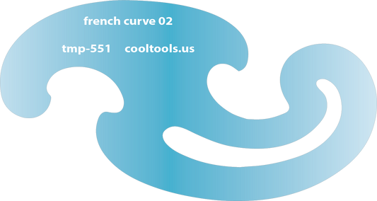 Blue plastic Jewelry Shape Template - French Curves Our special surface makes it easy to find these templates on your workbench, but allows clarity for positioning. Use smaller shapes for embossing or enamel stencils.  View the videos below for ideas on how our templates can be used. Utilize the graduated sizes and different shapes to make endless design variations.