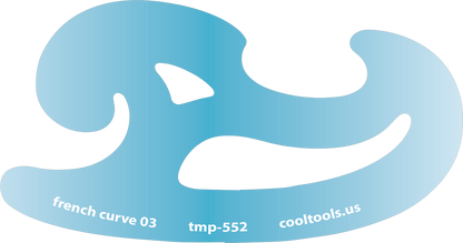 Blue plastic Jewelry Shape Template - French Curves Our special surface makes it easy to find these templates on your workbench, but allows clarity for positioning. Use smaller shapes for embossing or enamel stencils.  View the videos below for ideas on how our templates can be used. Utilize the graduated sizes and different shapes to make endless design variations.