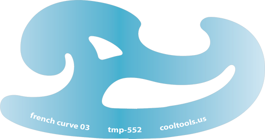 Blue plastic Jewelry Shape Template - French Curves Our special surface makes it easy to find these templates on your workbench, but allows clarity for positioning. Use smaller shapes for embossing or enamel stencils.  View the videos below for ideas on how our templates can be used. Utilize the graduated sizes and different shapes to make endless design variations.