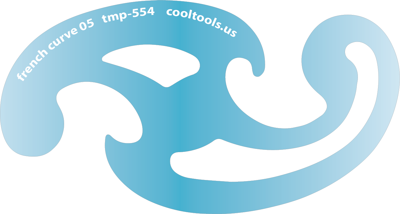 Blue plastic Jewelry Shape Template - French Curves Our special surface makes it easy to find these templates on your workbench, but allows clarity for positioning. Use smaller shapes for embossing or enamel stencils.  View the videos below for ideas on how our templates can be used. Utilize the graduated sizes and different shapes to make endless design variations.