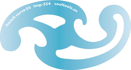 Blue plastic Jewelry Shape Template - French Curves Our special surface makes it easy to find these templates on your workbench, but allows clarity for positioning. Use smaller shapes for embossing or enamel stencils.  View the videos below for ideas on how our templates can be used. Utilize the graduated sizes and different shapes to make endless design variations.