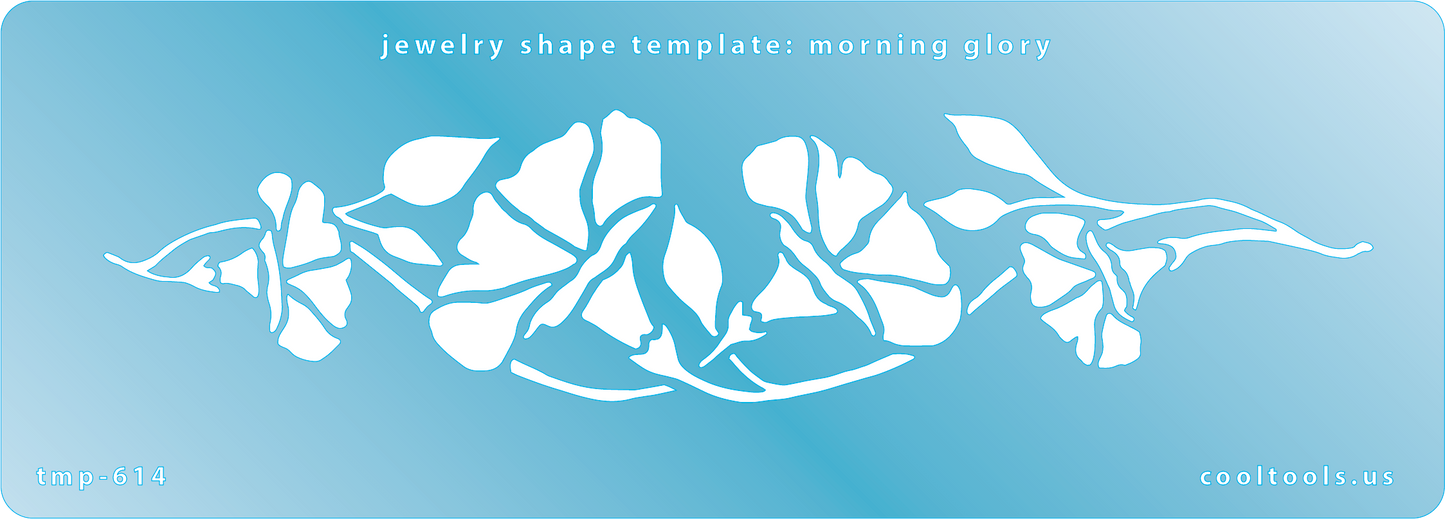 Blue plastic  Jewelry Shape Template - Morning Glory Our special surface makes it easy to find these templates on your workbench, but allows clarity for positioning.