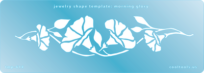 Blue plastic  Jewelry Shape Template - Morning Glory Our special surface makes it easy to find these templates on your workbench, but allows clarity for positioning.