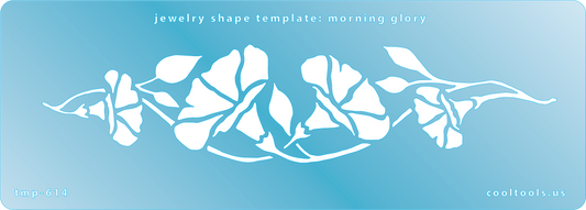 Blue plastic  Jewelry Shape Template - Morning Glory Our special surface makes it easy to find these templates on your workbench, but allows clarity for positioning.