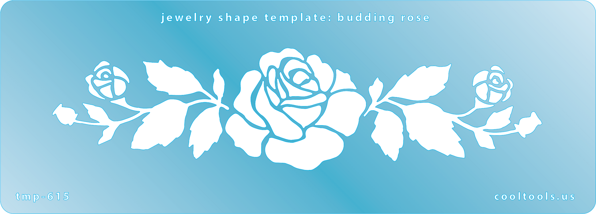 Blue plastic  Jewelry Shape Template - Budding Rose Our special surface makes it easy to find these templates on your workbench, but allows clarity for positioning.
