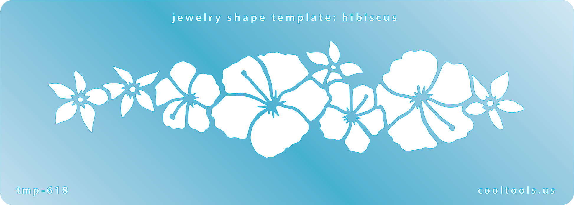 Blue plastic  Jewelry Shape Template - Hibiscus Our special surface makes it easy to find these templates on your workbench, but allows clarity for positioning.