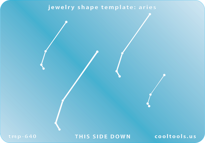 Blue plastic Jewelry Shape Template - Astrology Templates Includes 4 shapes. Sizes are from 22.5mm to 55mm.  These astrology templates were specially designed to connect the stars for your favorite zodiac sign. Simply lay the template face down on your clay, roll or push down, and a connecting line will appear between each star.