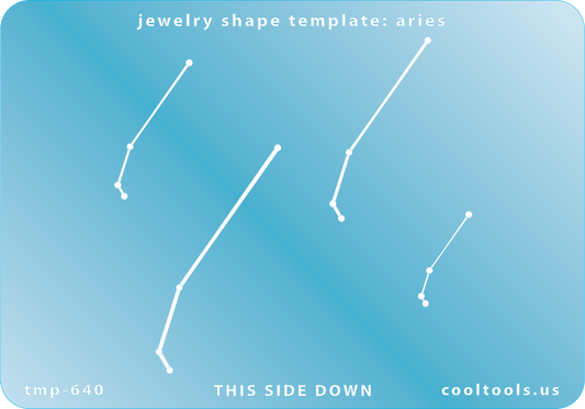 Blue plastic Jewelry Shape Template - Astrology Templates Includes 4 shapes. Sizes are from 22.5mm to 55mm.  These astrology templates were specially designed to connect the stars for your favorite zodiac sign. Simply lay the template face down on your clay, roll or push down, and a connecting line will appear between each star.