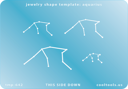       Blue plastic Jewelry Shape Template - Astrology Templates Includes 4 shapes. Sizes are from 20mm to 47.5mm. These astrology templates were specially designed to connect the stars for your favorite zodiac sign. Simply lay the template face down on your clay, roll or push down, and a connecting line will appear between each star.