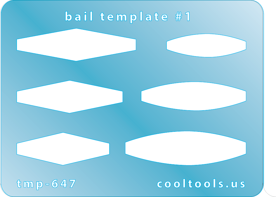 blue plastic Bail Template #1

Bail Templates provide a quick and easy way to add your favorite shaped bail to any project. These handy templates are mini sized, measuring 2-1/4'' x 3''.

Includes 6 shapes. Sizes are from 23mm to 34.5mm.