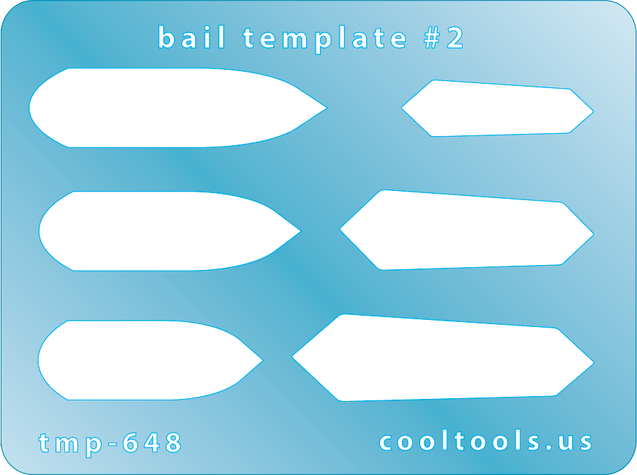 Blue  Plastic Bail Template #2

Bail Templates provide a quick and easy way to add your favorite shaped bail to any project. These handy templates are mini sized, measuring 2-1/4'' x 3''.

Includes 6 shapes. Sizes are from 22.5mm to 35mm.