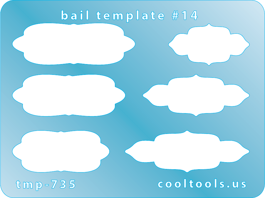 blue plastic Bail Template #14

Bail Templates provide a quick and easy way to add your favorite shaped bail to any project. These handy templates are mini sized, measuring 2-1/4'' x 3''.

Includes 6 shapes. Sizes are from 23mm to 34.5mm.
