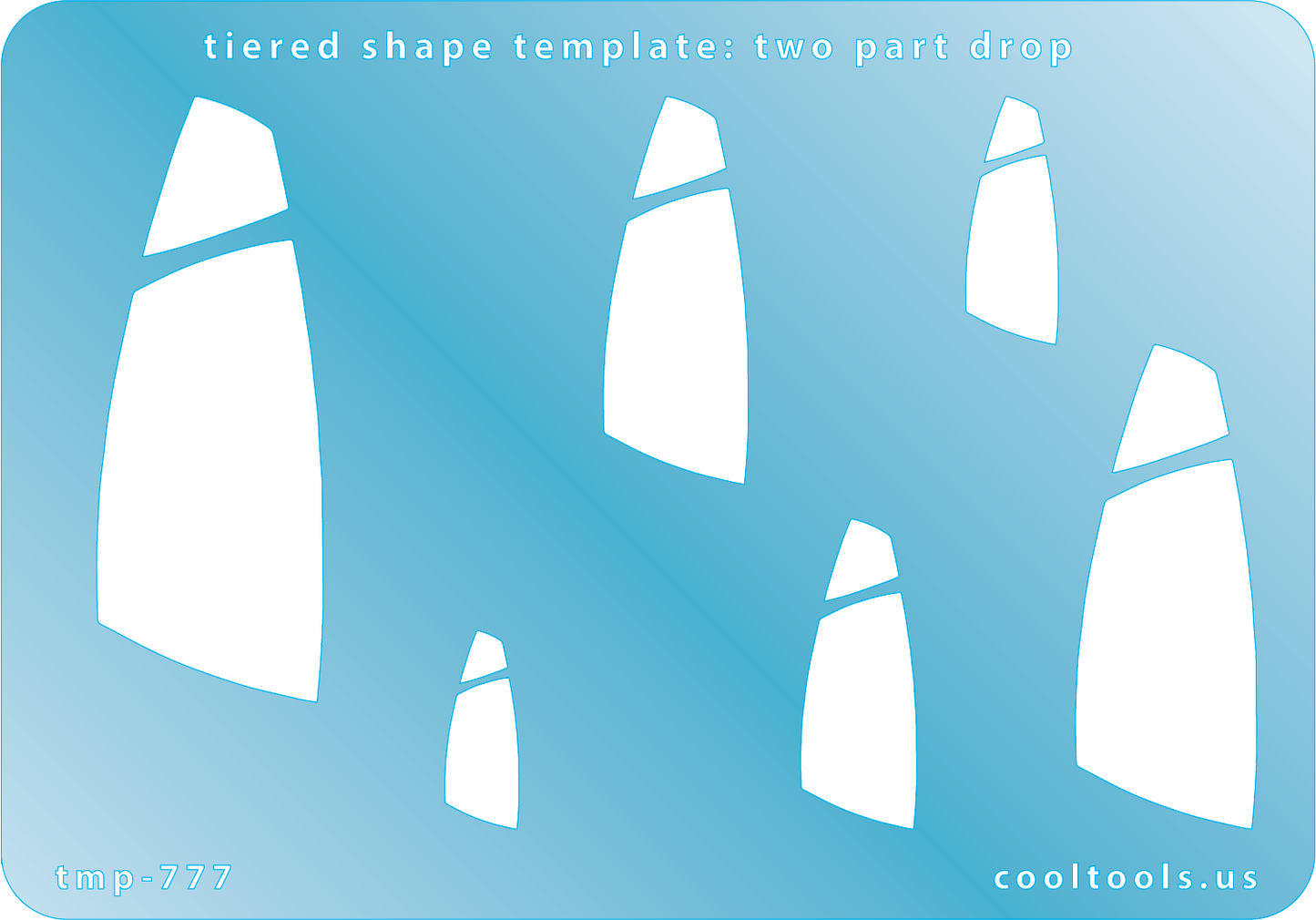 Blue plastic Tiered Shape Template - Two Part Drop


Includes 6 shapes. Sizes are from 18.5mm to 58mm.