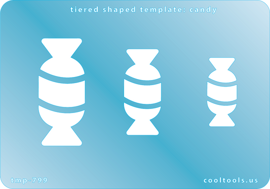 Blue plastic Tiered Shaped Template - Candy