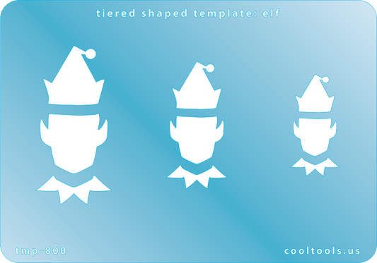 Blue plastic Tiered Shaped Template - Elf