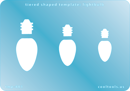Blue plastic Tiered Shaped Template - Lightbulb
