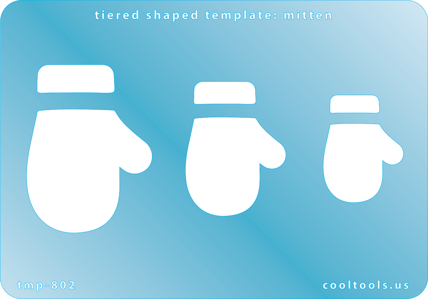 Blue plastic Tiered Shaped Template - Mitten