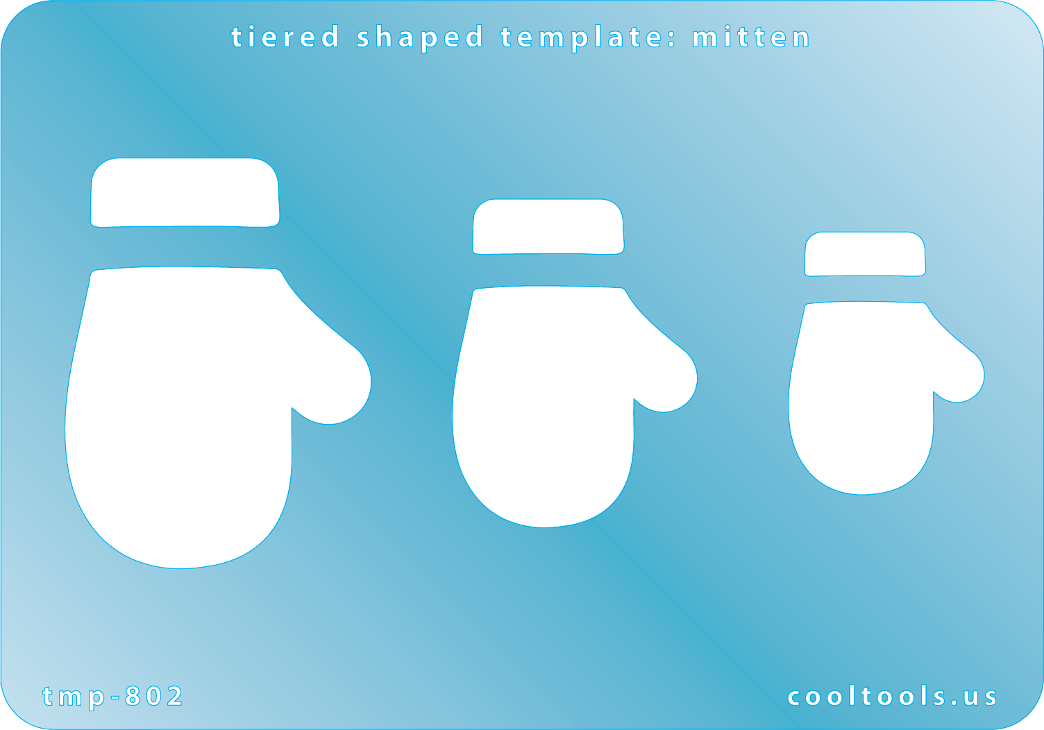 Blue plastic Tiered Shaped Template - Mitten