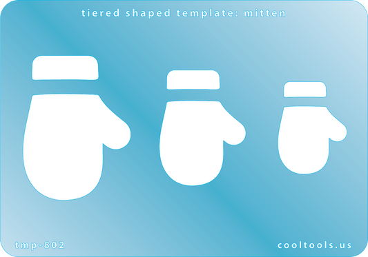 Blue plastic Tiered Shaped Template - Mitten