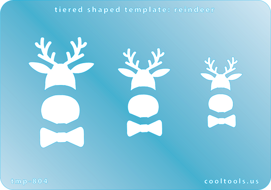 Blue plastic Tiered Shaped Template - Reindeer