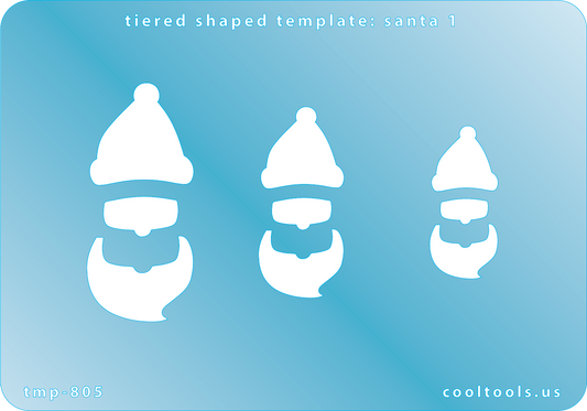 Blue plastic Tiered Shaped Template - Santa 1
