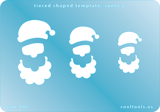 Blue plastic Tiered Shaped Template - Santa 2