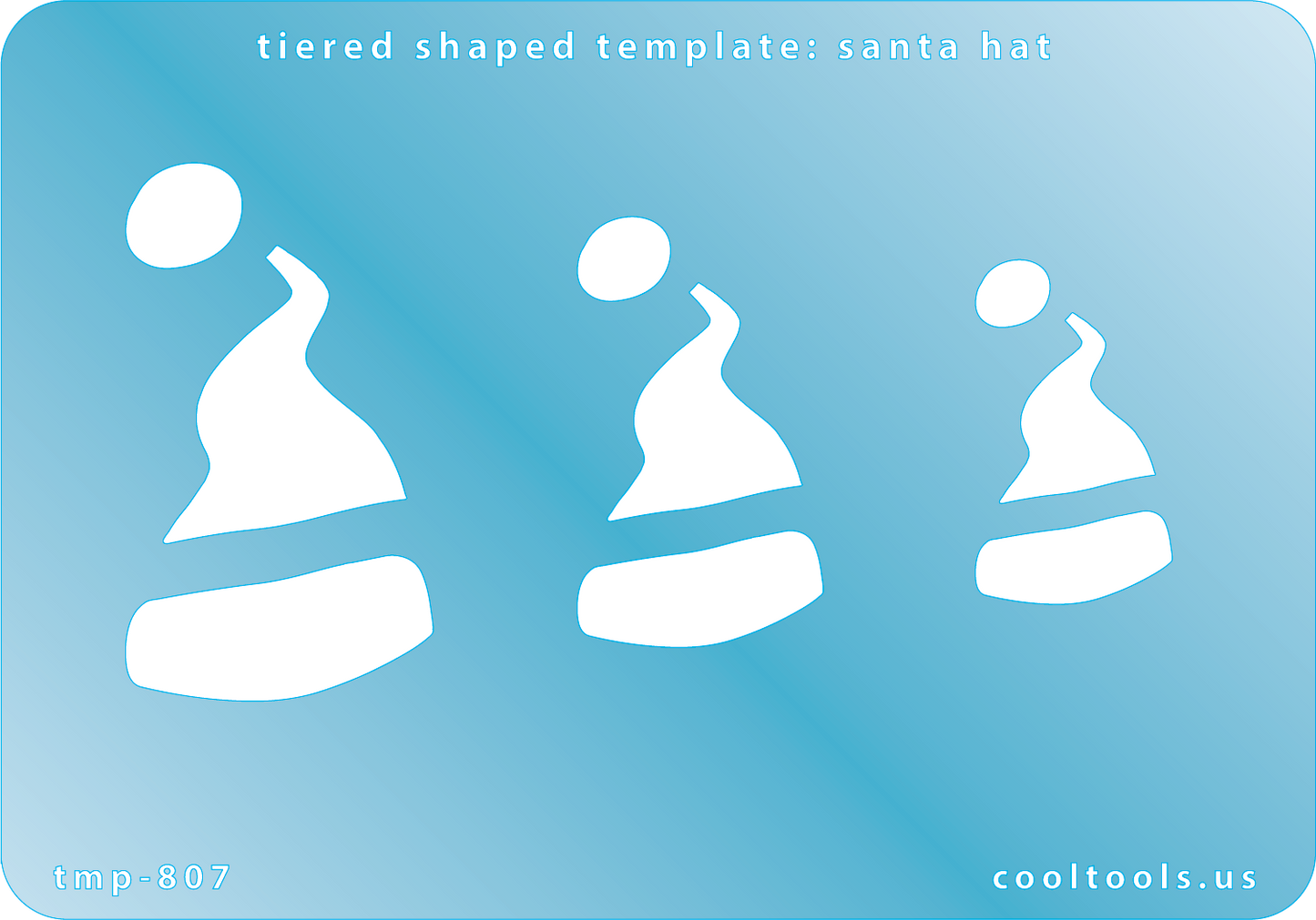 Blue plastic Tiered Shaped Template - Santa Hat