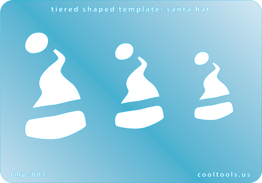 Blue plastic Tiered Shaped Template - Santa Hat