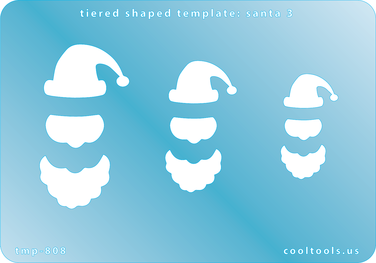 Blue plastic Tiered Shaped Template - Santa 3