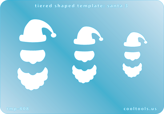 Blue plastic Tiered Shaped Template - Santa 3