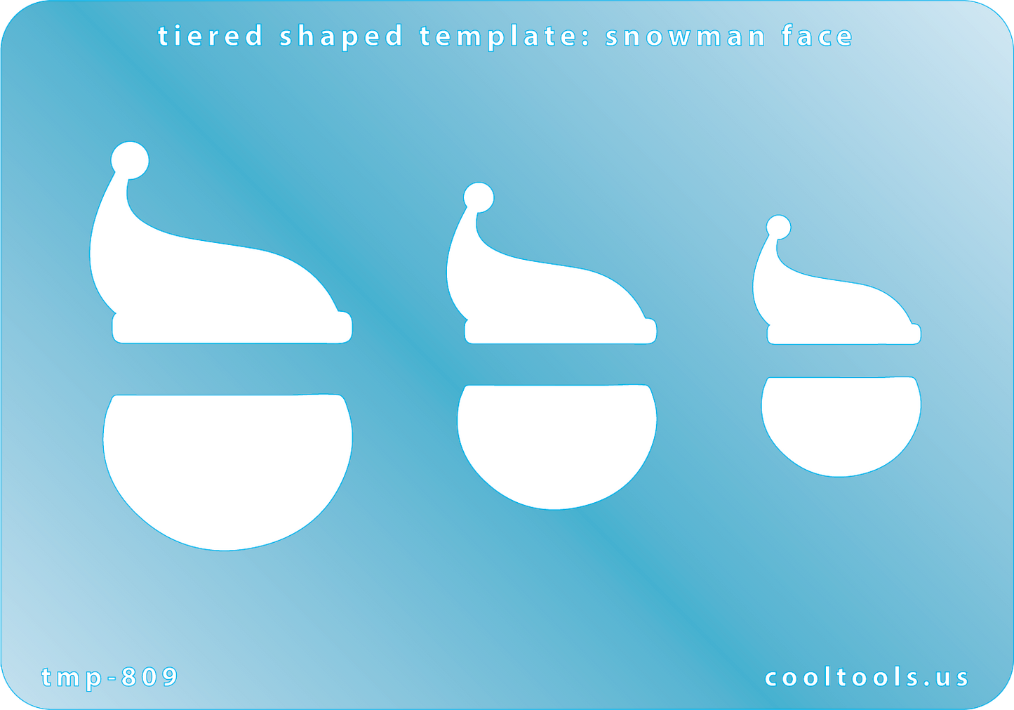 Blue plastic Tiered Shaped Template - Snowman Face