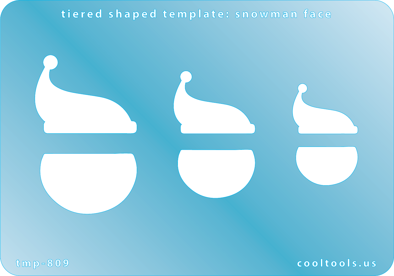 Blue plastic Tiered Shaped Template - Snowman Face