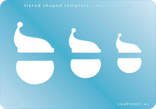 Blue plastic Tiered Shaped Template - Snowman Face