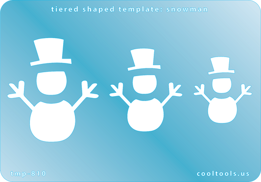 Blue plastic Tiered Shaped Template - Snowman