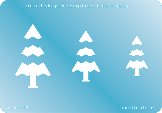 Blue plastic Tiered Shaped Template - Tree Zigzag
