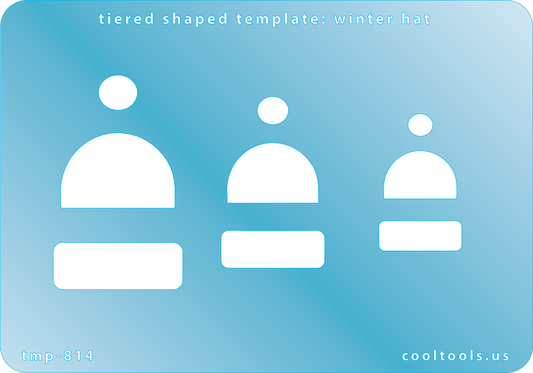 Blue plastic Tiered Shaped Template - Winter Hat