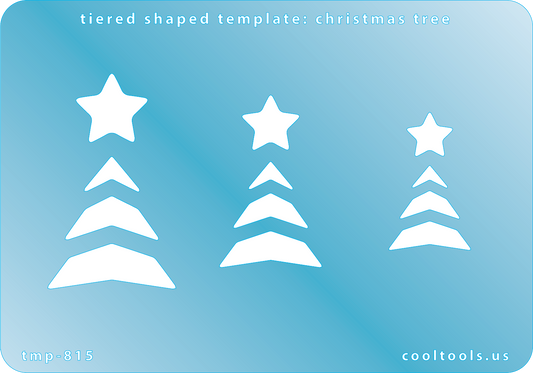 Blue plastic Tiered Shaped Template - Christmas Tree