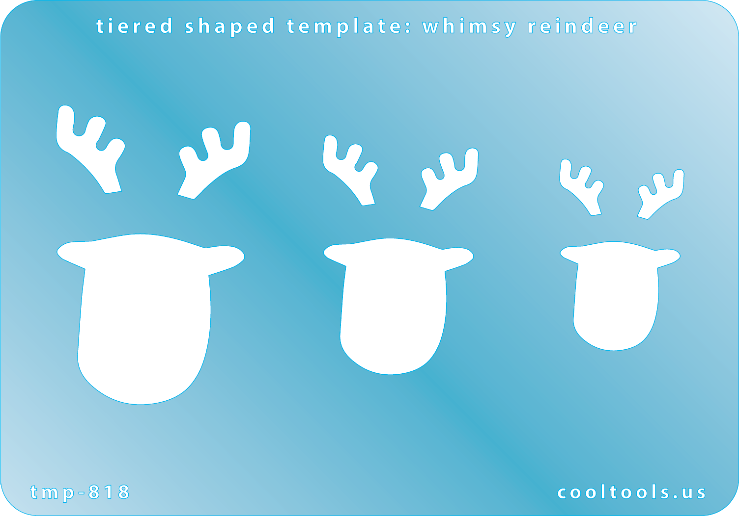 Blue plastic Tiered Shaped Template - Whimsy Reindeer