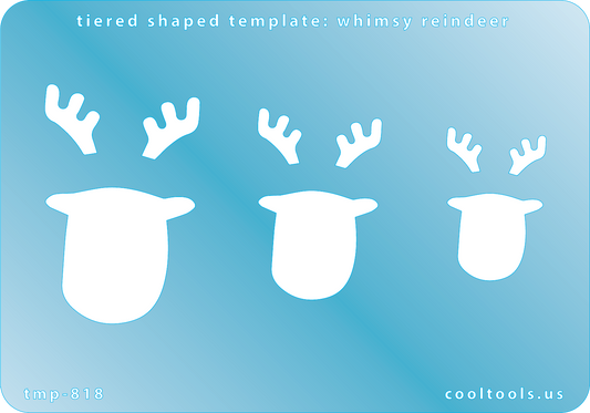 Blue plastic Tiered Shaped Template - Whimsy Reindeer