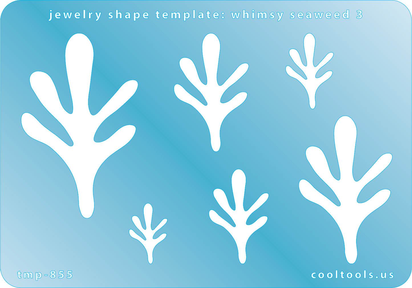 Blue plastic Jewelry Shape Template - Whimsy Seaweed 3