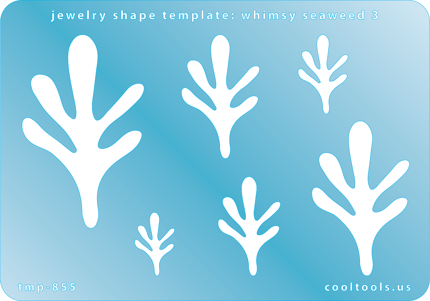Blue plastic Jewelry Shape Template - Whimsy Seaweed 3