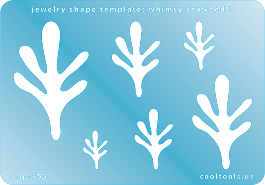 Blue plastic Jewelry Shape Template - Whimsy Seaweed 3