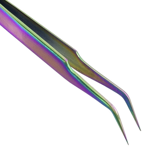 Stainless Steel Precision Beading Tweezers Rainbow Bent Tip