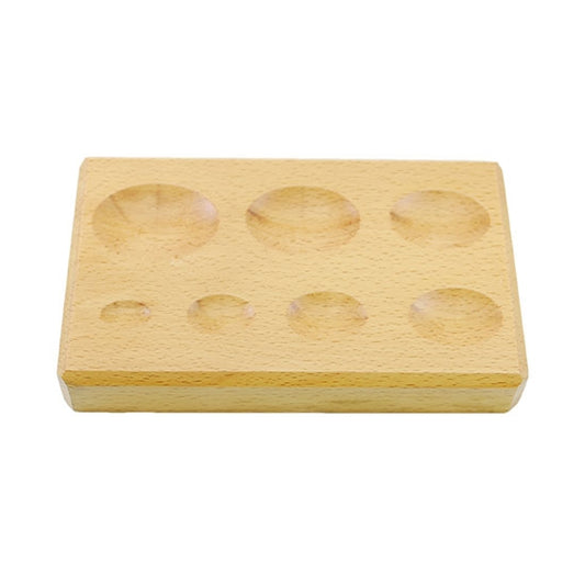 Dapping Block - Hardwood - Medium Oval Made of hardwood to prevent scratching or marring. The forming block measures 6-1/4" x 4" x 1"