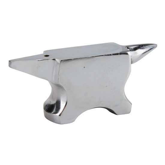 Mini Horn Anvil One flat horn and one round horn for shaping. Hole in top for riveting and bending. Use to hammer and form wire and metal. Made of hardened steel to resist dents.