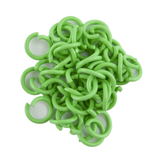 Colored Open Jump Rings - Pale Green Color - Round 8mm 17 gauge - Pkg/50