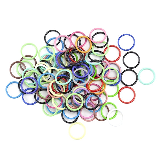 Colored Open Jump Rings - Multi Color - Round 10mm 18 gauge - Pkg/100