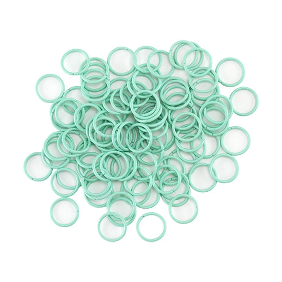 Colored Open Jump Rings - Turquoise - Round 10mm 18 gauge - Pkg/50