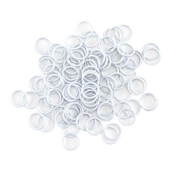 Colored Open Jump Rings - White - Round 10mm 18 gauge - Pkg/50